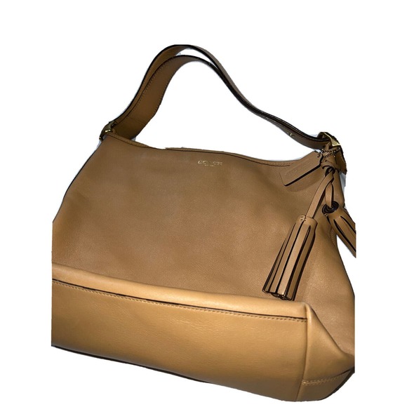 Coach Handbags - COACH Large Leather Satchel Handbag Purse Beige Tan Khaki